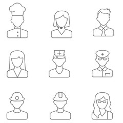 People line icons vector illustration. Simple style avatar and people characters