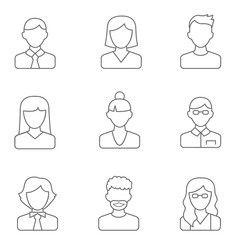 People line icons vector illustration. Simple style avatar and people characters