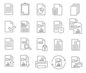 Report line icons. Vector illustration.