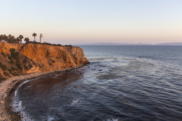 Dusk view of Point Vincente in Rancho Palos Verdes, California.