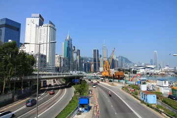Raamstickers Skyline of Hong Kong © marcuspon