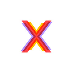 Letter X logo with Colorful three line, real estate, apartment, condo, house, modern, digital, technology logotype