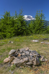 Camp fire pit in Washington