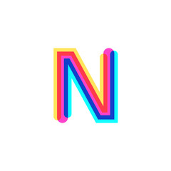  Letter N logo with CMYK logo template, printing services, modern, digital, technology logotype