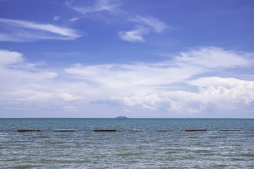Background of blue sky, sea and clound.