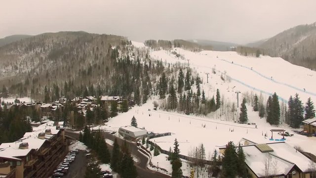 empty ski slopes in the colorado mountains