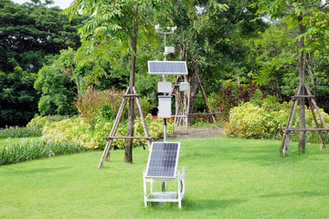 Weather station with solar panel