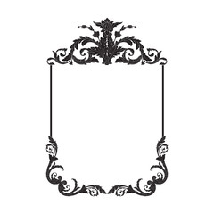 Vintage baroque frame scroll ornament 