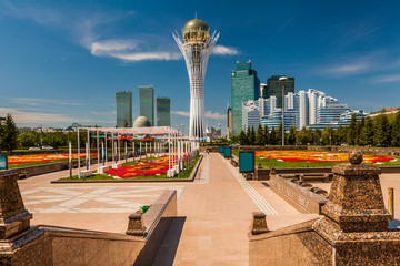 Bayterek Tower, Nurzhol Bulvar, Astana - obrazy, fototapety, plakaty