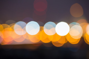 Abstract background of bokeh light at city night