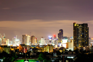 Cityscape view of Bangkok modern office business building in business zone at Bangkok,Thailand.