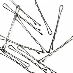 Bobby pins / hairpins on the white background