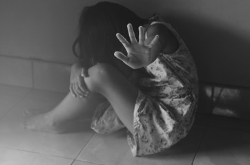 Stop abuse girl violence. child bondage in angle Human Rights concept. © lovelyday12