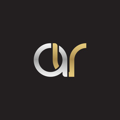 Initial lowercase letter av, linked overlapping circle chain shape logo, silver gold colors on black background
 
