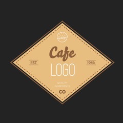 Cafe Restaurant Tag, Badge and Logo Design In Vintage Style Illustration Vector