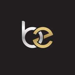 Initial lowercase letter bz, linked overlapping circle chain shape logo, silver gold colors on black background
 
