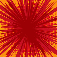 Radial background with comic book speed lines. Vector illustration