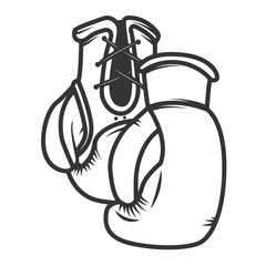 Boxing gloves isolated on white background. Design elements for logo, label, emblem, sign. Vector illustration