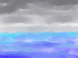 The azure waves and the gray frowning sky