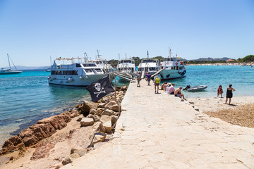 La Maddalena, Italy. Wharf of pleasure boats on the island