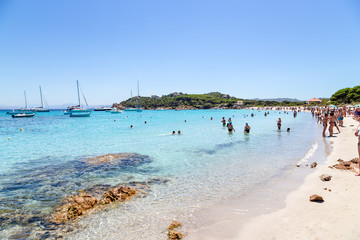Archipelago of La Maddalena, Italy. Relax on the beach in a picturesque bay