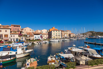 La Maddalena, Italy. Beautiful view of the boat port