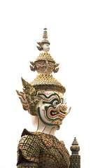 Close up giant statue at wat phra kaew in bangkok,Thailand.