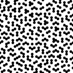 Vector seamless pattern. Random hexagon texture. Black-and-white background. Monochrome design. Vector EPS10