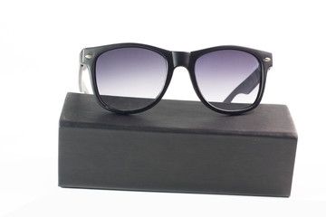 glasses on the white isolate background , money and coin watch pass the glasses