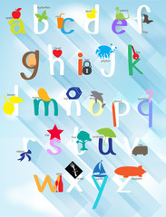 Fototapeta na wymiar Poster design for english alphabets