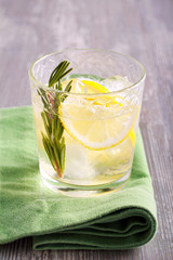 Cold lemon and rosemary drink