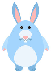 Blue bunny on white background