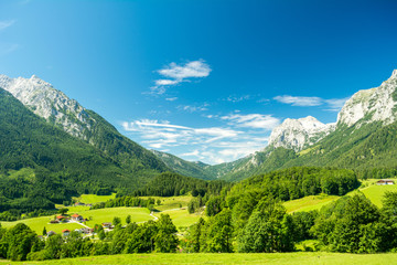 Obraz premium Beautiful view of nature and mountains near Konigssee lake, Bavaria, Germany