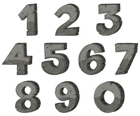 Block letter design for numbers