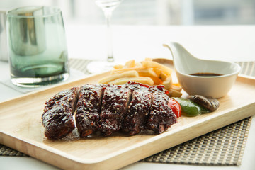  pork bbq ribs, meaty ribs smothered with bbq sauce