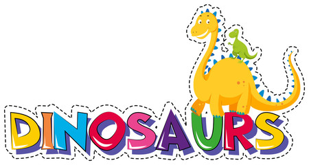 Sticker design for word dinosaurs