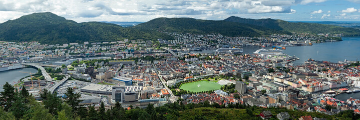 Panoramic view of Bergen, Norway