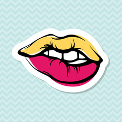 Vector Lips Kiss Icon Illustration