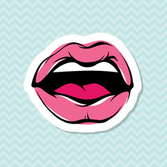 Vector Lips Kiss Icon Illustration