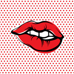 Vector Lips Kiss Icon Illustration