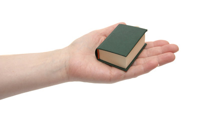 The small book in a hand.