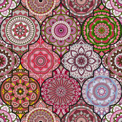 Seamless pattern. Vintage decorative elements. Hand drawn background. Islam, Arabic, Indian, ottoman motifs. Perfect for printing on fabric or paper.