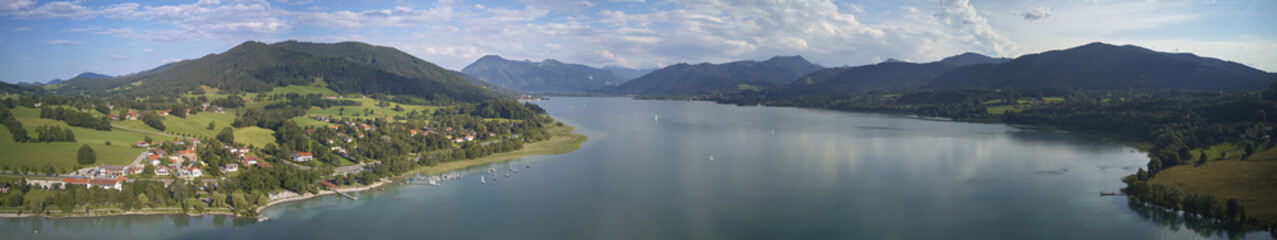 Fototapeta na wymiar Lake Tegernsee Bavaria Aerial Panorama