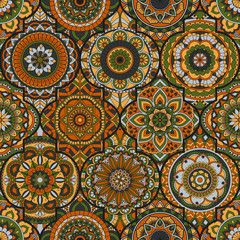 Seamless pattern. Vintage decorative elements. Hand drawn background. Islam, Arabic, Indian, ottoman motifs. Perfect for printing on fabric or paper.