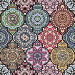 Seamless pattern. Vintage decorative elements. Hand drawn background. Islam, Arabic, Indian, ottoman motifs. Perfect for printing on fabric or paper.