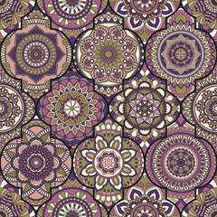 Seamless pattern. Vintage decorative elements. Hand drawn background. Islam, Arabic, Indian, ottoman motifs. Perfect for printing on fabric or paper.