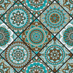 Seamless pattern. Vintage decorative elements. Hand drawn background. Islam, Arabic, Indian, ottoman motifs. Perfect for printing on fabric or paper. - 166863932