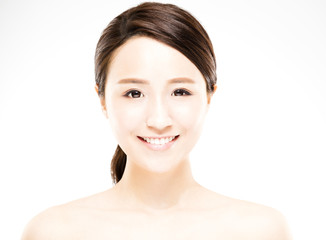 Fototapeta premium closeup beautiful young woman with clean face