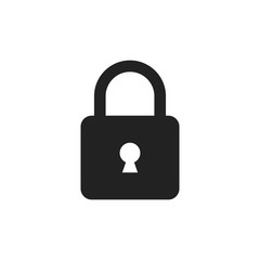 Lock sign vector icon. Padlock locker illustration. Business concept simple flat pictogram on white background.