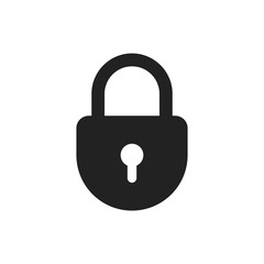 Lock sign vector icon. Padlock locker illustration. Business concept simple flat pictogram on white background.